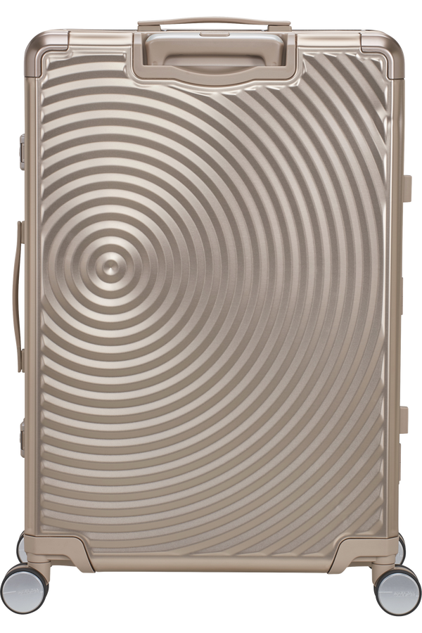 Mala de Viagem Grande 77cm 4 Rodas em Alumínio Bronze - Soundbox Alu | American Tourister®