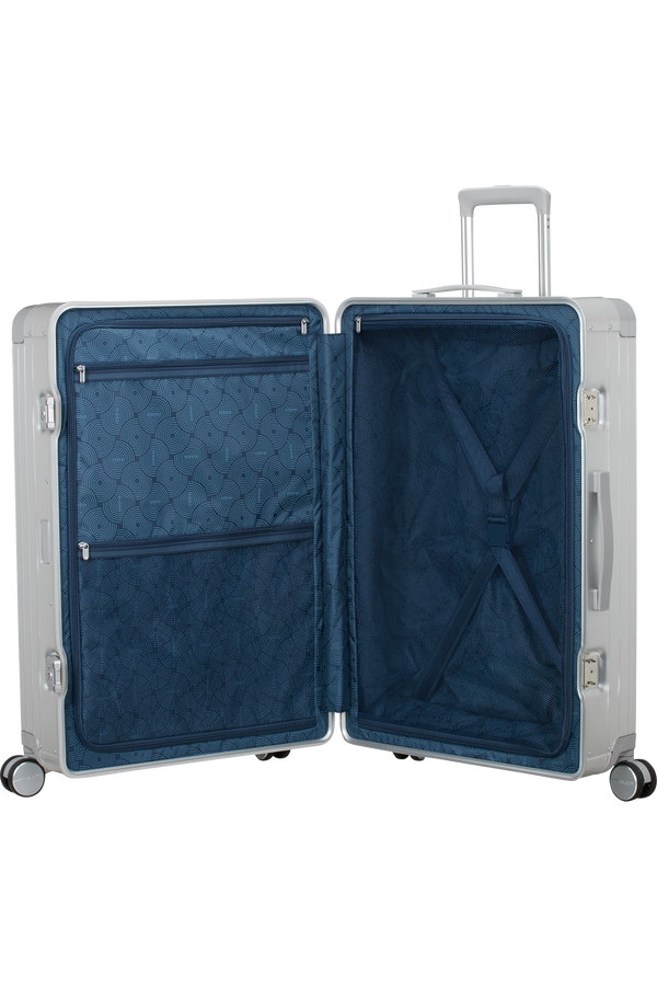 Mala de Viagem Grande 77cm 4 Rodas em Alumínio Prata - Soundbox Alu | American Tourister®