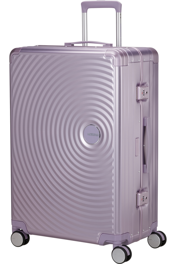 Mala de Viagem Grande 77cm 4 Rodas em Alumínio Lilás - Soundbox Alu | American Tourister®