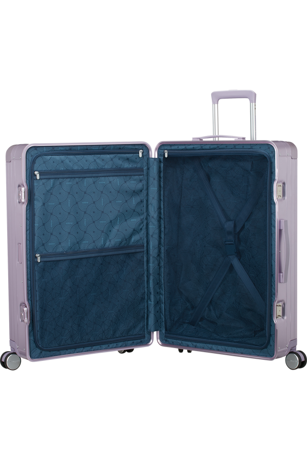 Mala de Viagem Grande 77cm 4 Rodas em Alumínio Lilás - Soundbox Alu | American Tourister®