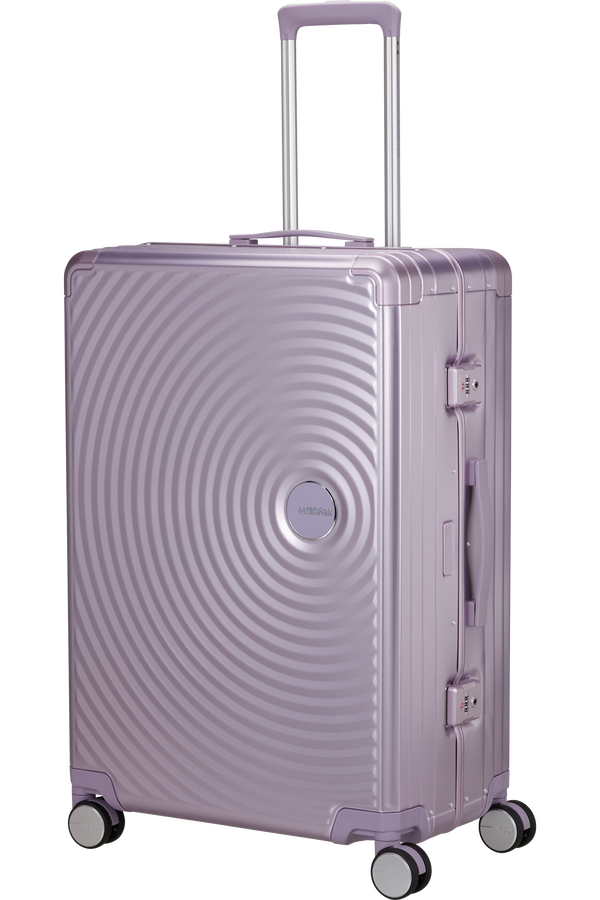 Mala de Viagem Grande 77cm 4 Rodas em Alumínio Lilás - Soundbox Alu | American Tourister®