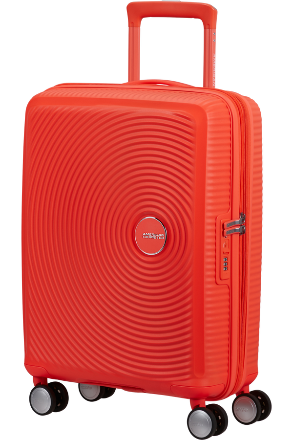 Mala de Cabine 55cm Expansível 4 Rodas Laranja Néon - Soundbox | American Tourister®