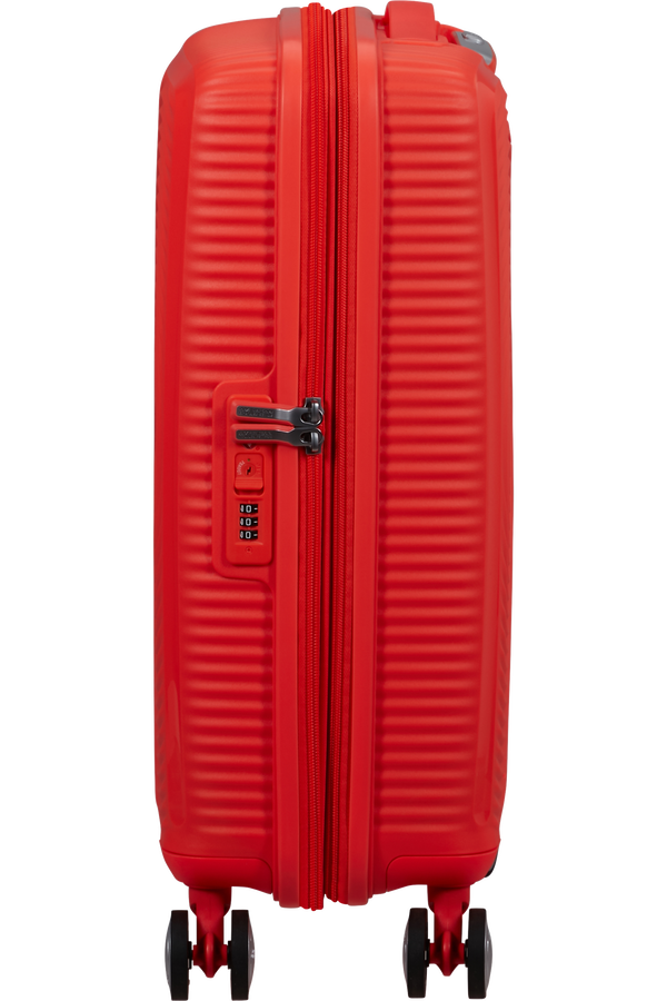 Mala de Cabine 55cm Expansível 4 Rodas Laranja Néon - Soundbox | American Tourister®