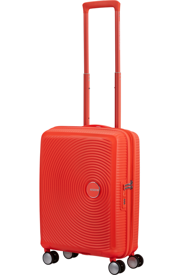 Mala de Cabine 55cm Expansível 4 Rodas Laranja Néon - Soundbox | American Tourister®