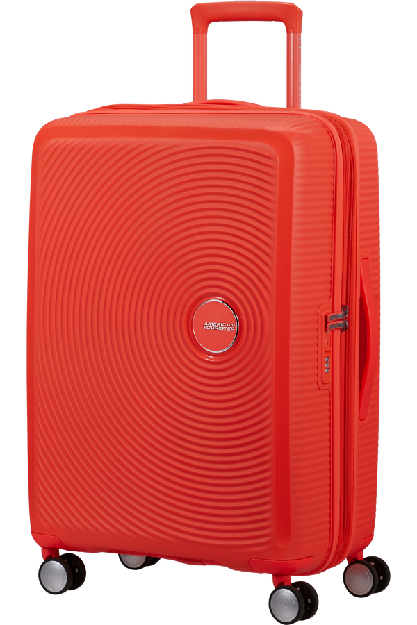 Mala de Viagem Média 67cm Expansível 4 Rodas Laranja Néon - Soundbox | American Tourister®