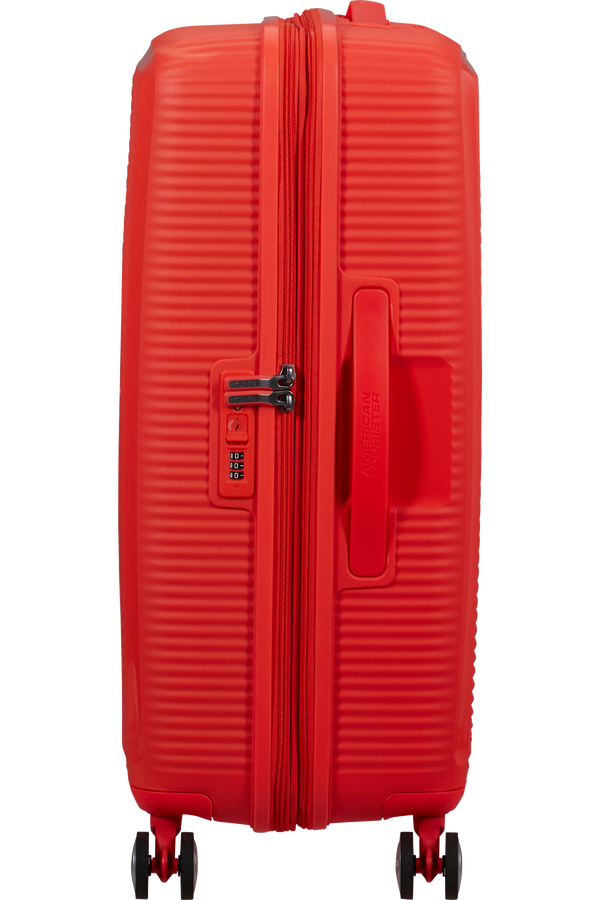 Mala de Viagem Média 67cm Expansível 4 Rodas Laranja Néon - Soundbox | American Tourister®