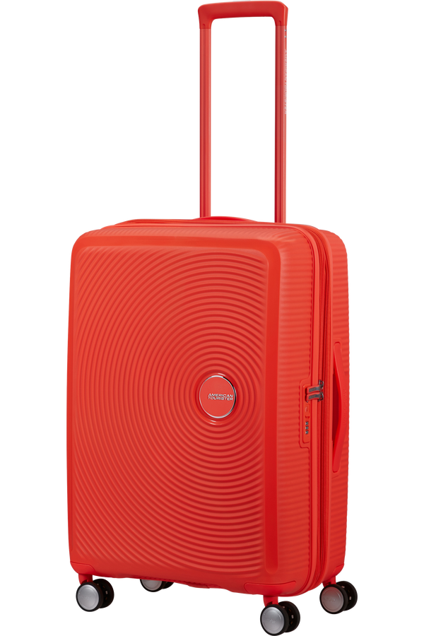 Mala de Viagem Média 67cm Expansível 4 Rodas Laranja Néon - Soundbox | American Tourister®