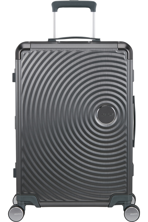 Mala de Viagem Média 68cm 4 Rodas em Alumínio Antracite - Soundbox Alu | American Tourister®