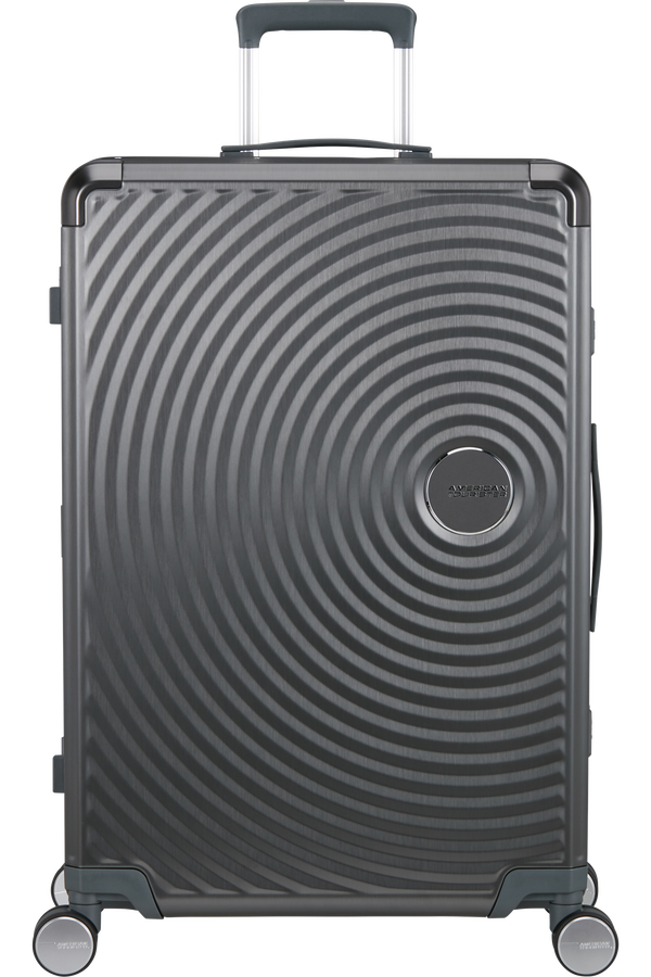 Mala de Viagem Grande 77cm 4 Rodas em Alumínio Antracite - Soundbox Alu | American Tourister®