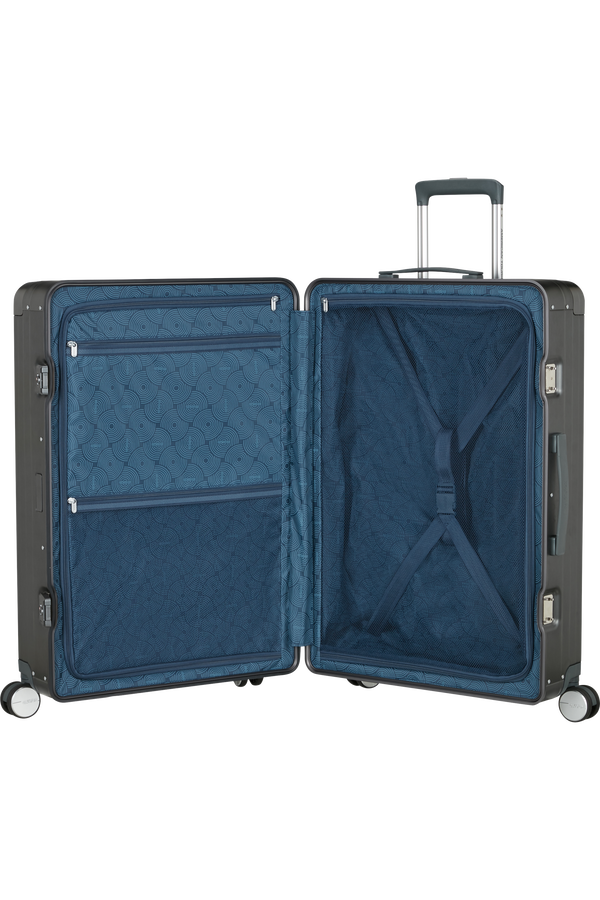 Mala de Viagem Grande 77cm 4 Rodas em Alumínio Antracite - Soundbox Alu | American Tourister®