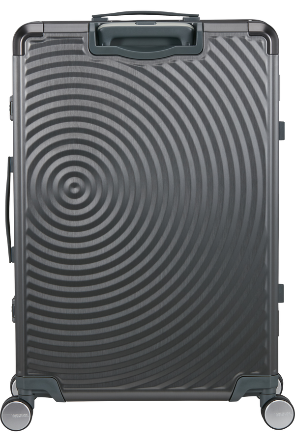Mala de Viagem Grande 77cm 4 Rodas em Alumínio Antracite - Soundbox Alu | American Tourister®