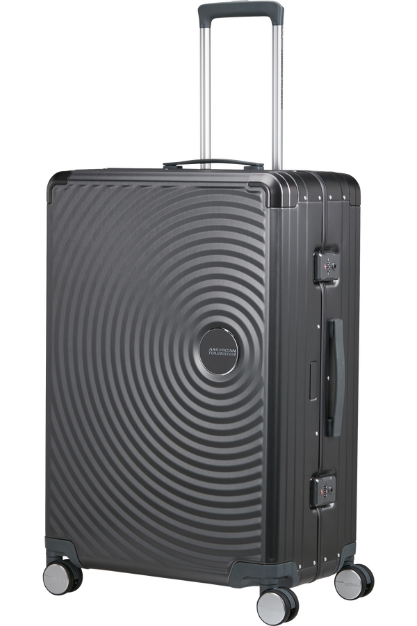 Mala de Viagem Grande 77cm 4 Rodas em Alumínio Antracite - Soundbox Alu | American Tourister®