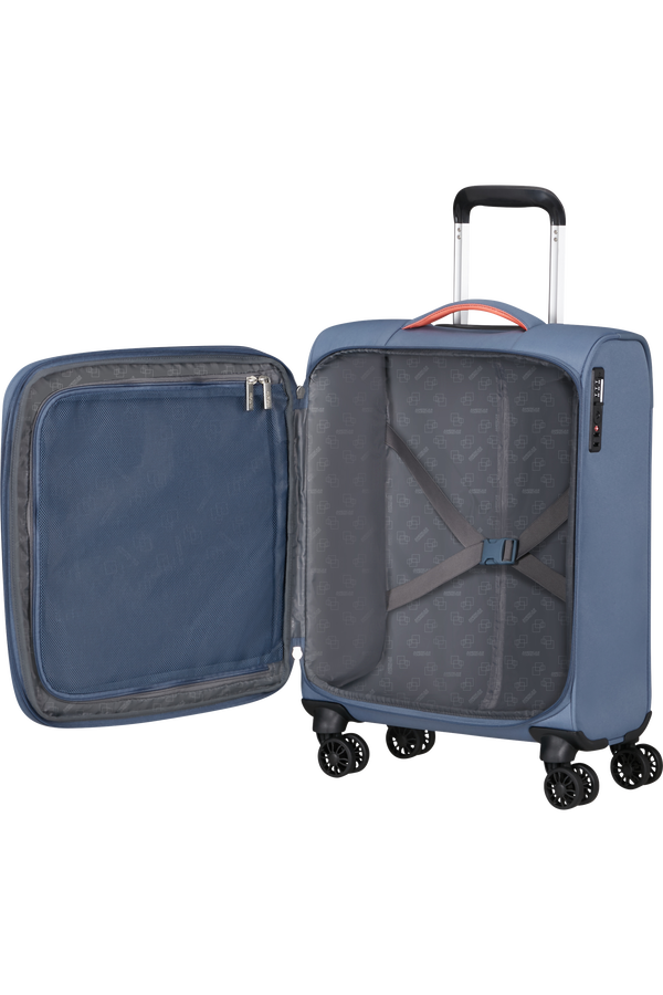 Mala de Cabine 55cm Expansível 4 Rodas Azul-Pedra - CloudRider | American Tourister®
