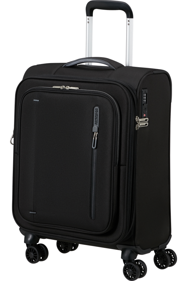 Mala de Cabine 55cm Expansível 4 Rodas Preta - CloudRider | American Tourister®