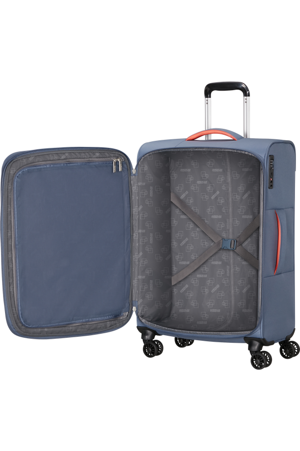 Mala de Viagem Média 67cm Expansível 4 Rodas Azul-Pedra - CloudRider | American Tourister®