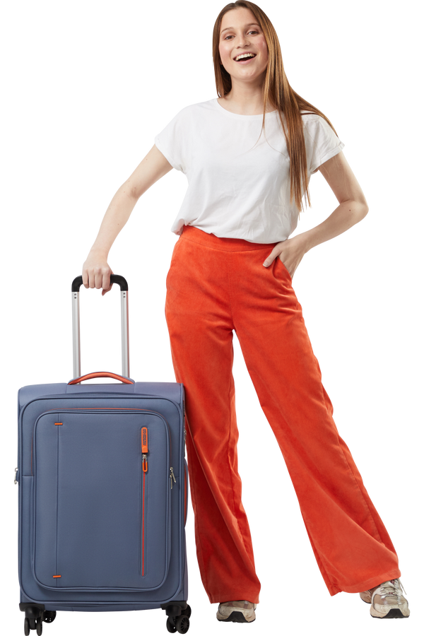 Mala de Viagem Média 67cm Expansível 4 Rodas Azul-Pedra - CloudRider | American Tourister®