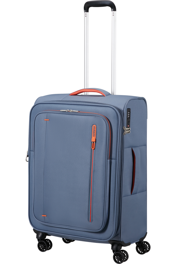 Mala de Viagem Média 67cm Expansível 4 Rodas Azul-Pedra - CloudRider | American Tourister®