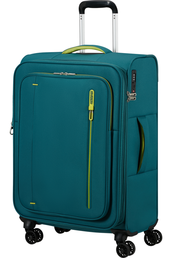 Mala de Viagem Média 67cm Expansível 4 Rodas Verde-Petróleo - CloudRider | American Tourister®