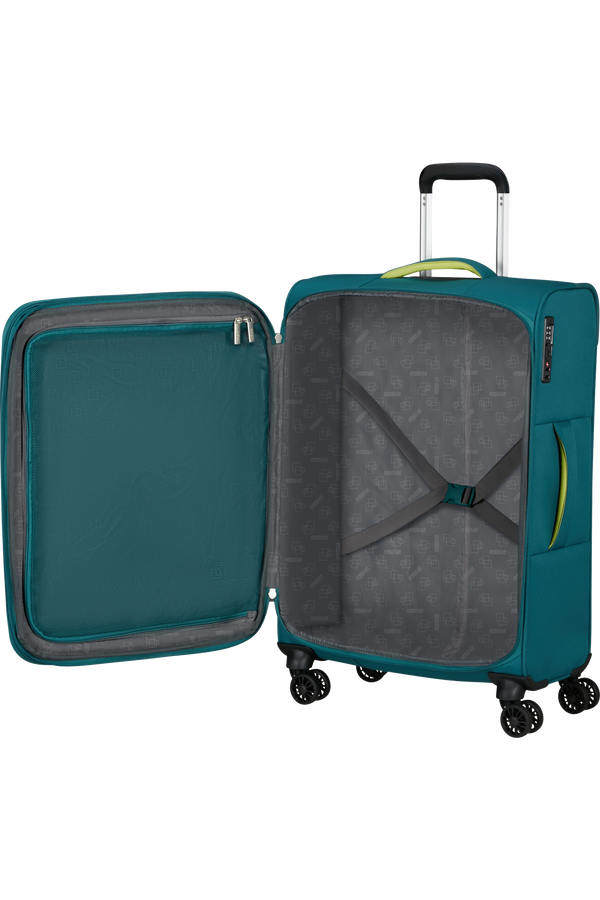 Mala de Viagem Média 67cm Expansível 4 Rodas Verde-Petróleo - CloudRider | American Tourister®