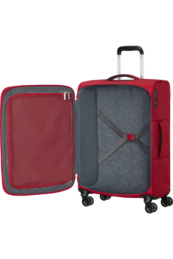 Mala de Viagem Média 67cm Expansível 4 Rodas Vermelho Astral - CloudRider | American Tourister®