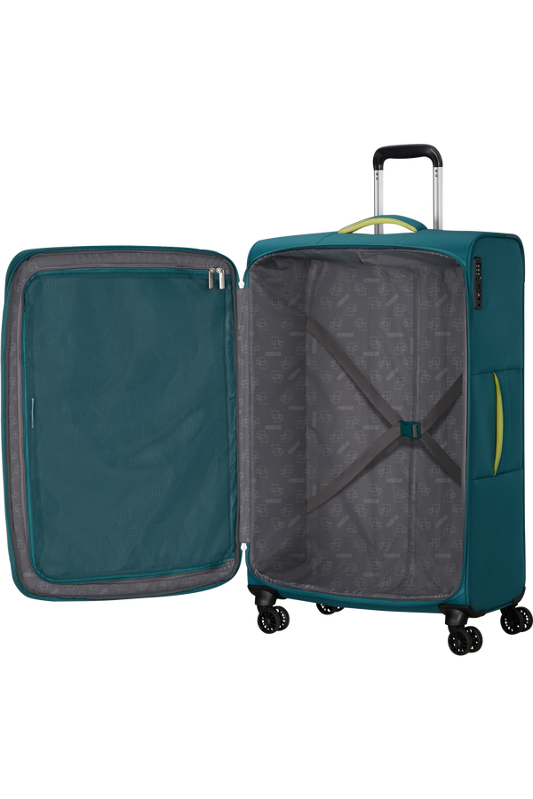 Mala de Viagem Grande 77cm cm Expansível 4 Rodas Verde-Petróleo - CloudRider | American Tourister®