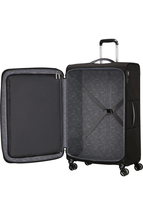 Mala de Viagem Grande 77cm cm Expansível 4 Rodas Preta - CloudRider | American Tourister®