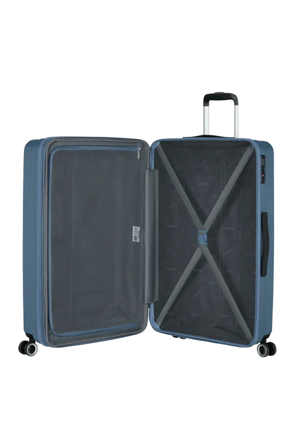 Mala de Viagem Grande 76cm Expansível 4 Rodas Azul-Coroa - AeroJoy | American Tourister
