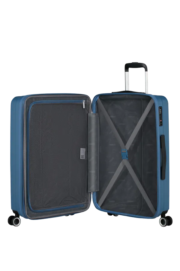 Mala de Viagem Média 66cm Expansível 4 Rodas Azul-Coroa - AeroJoy | American Tourister