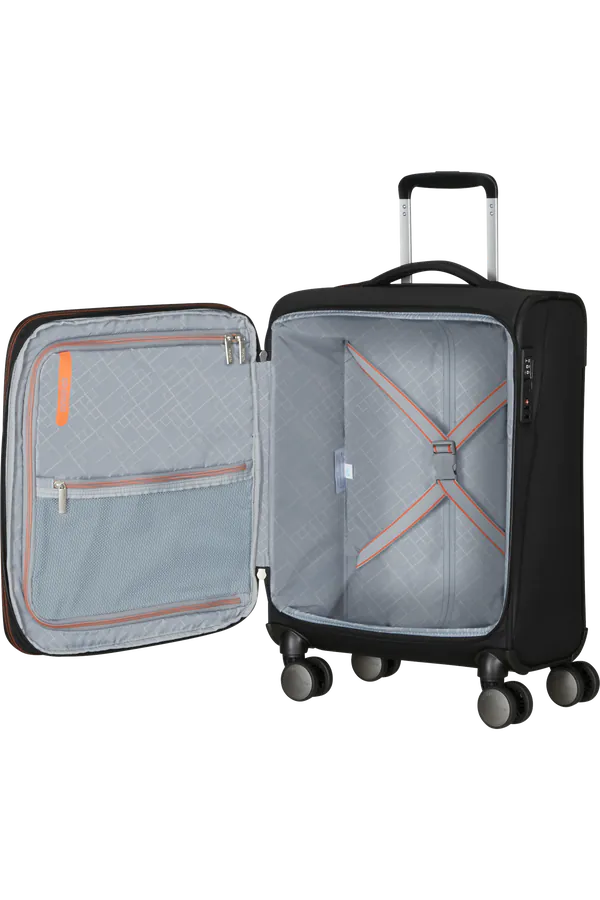 Mala de Cabine 55cm Expansível 4 Rodas Preto Sombra - Wanderlite | American Tourister®