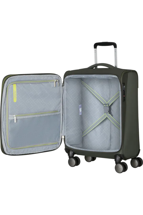 Mala de Cabine 55cm Expansível 4 Rodas Caqui Escuro - Wanderlite | American Tourister®