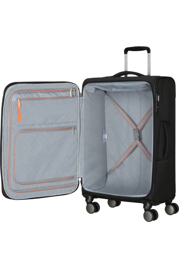 Mala de Viagem Média 68cm 4 Rodas Preto Sombra - Wanderlite | American Tourister®