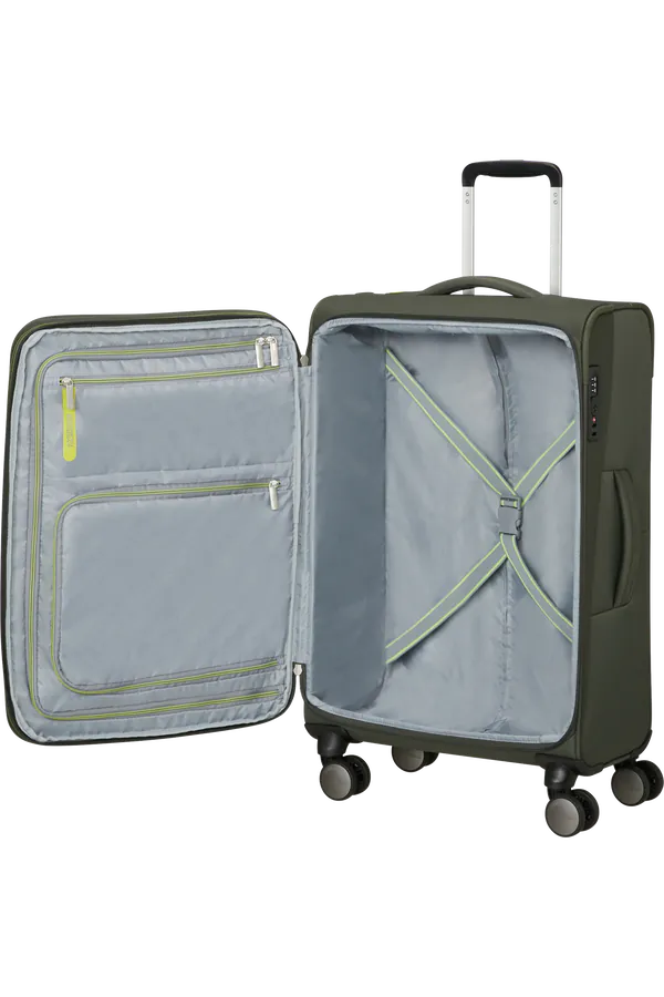 Mala de Viagem Média 68cm 4 Rodas Caqui Escuro - Wanderlite | American Tourister®