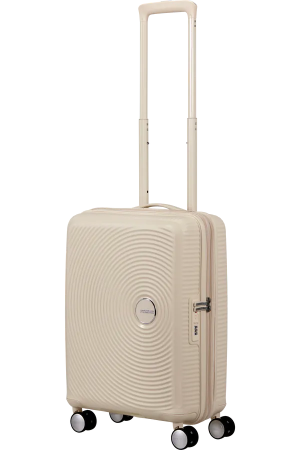 Mala de Cabine 55cm Expansível 4 Rodas Areia de Coco - Soundbox | American Tourister®