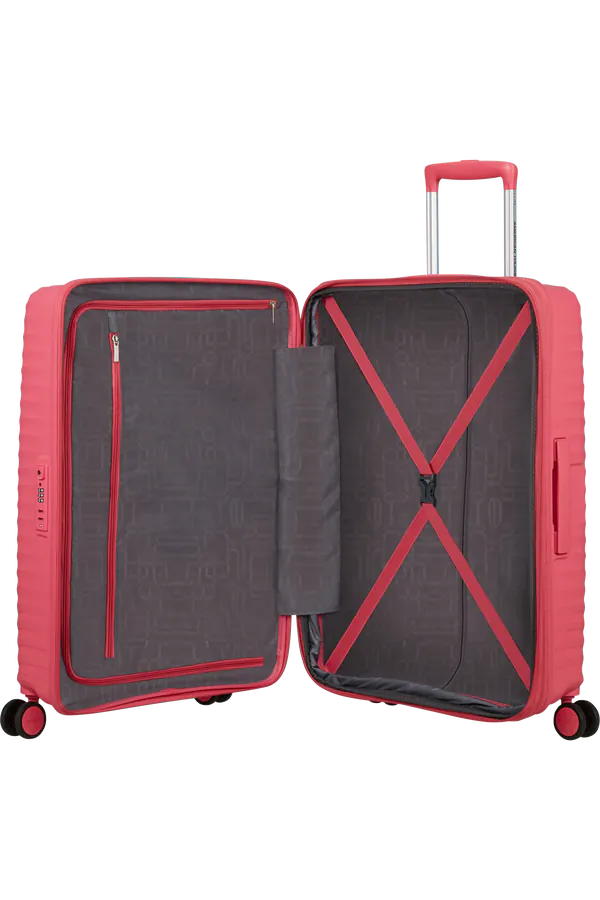Mala de Viagem Média 68cm Expansível 4 Rodas Rosa Glitch - Diablast | American Tourister®