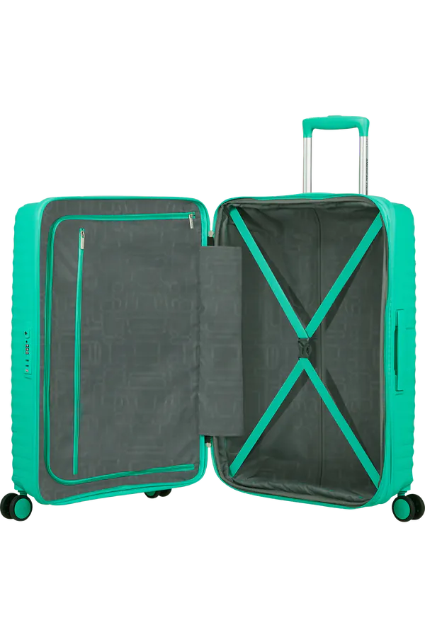 Mala de Viagem Média 68cm Expansível 4 Rodas Aqua Cyber - Diablast | American Tourister®