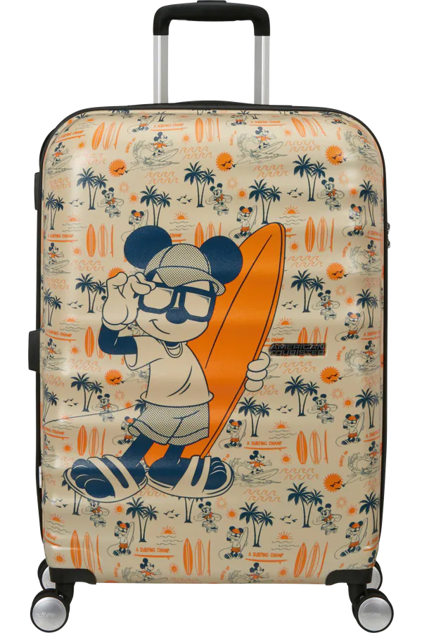 Mala de Viagem Média 67cm 4 Rodas Mickey Super Surfista - WaveBreaker Disney | American Tourister®
