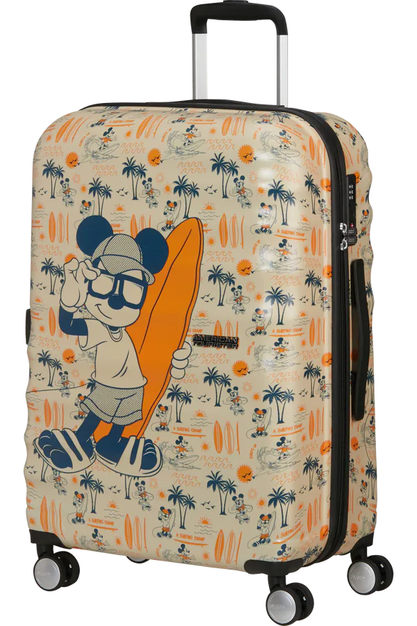 Mala de Viagem Média 67cm 4 Rodas Mickey Super Surfista - WaveBreaker Disney | American Tourister®
