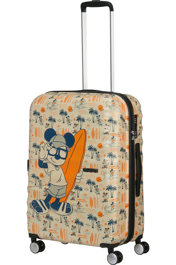 Mala de Viagem Média 67cm 4 Rodas Mickey Super Surfista - WaveBreaker Disney | American Tourister®