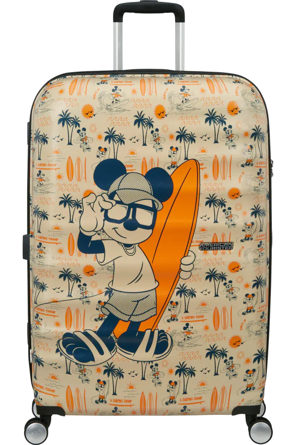 Mala de Viagem Grande 77cm 4 Rodas Mickey Super Surfista - WaveBreaker Disney | American Tourister®