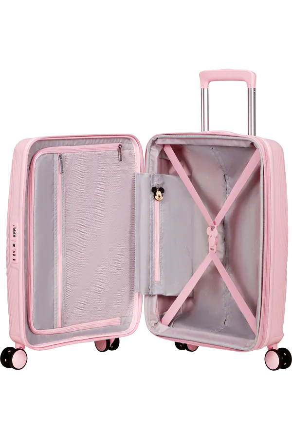Mala de Cabine 55cm Expansível 4 Rodas Mickey Rosa Pastel - Mickey Magic | American Tourister®