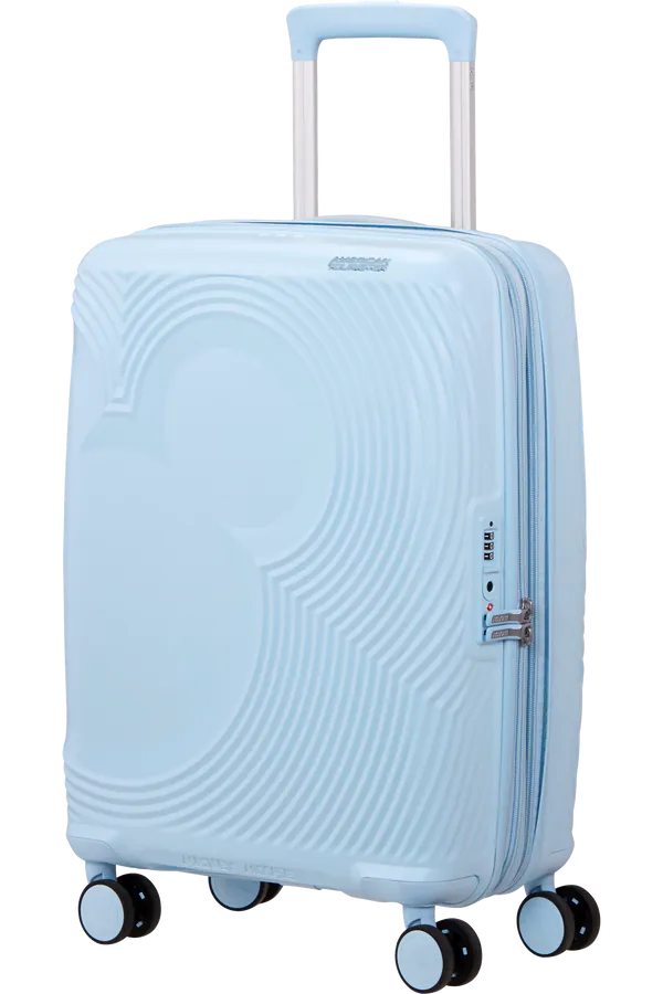 Mala de Cabine 55cm Expansível 4 Rodas Mickey Azul Pastel - Mickey Magic | American Tourister®