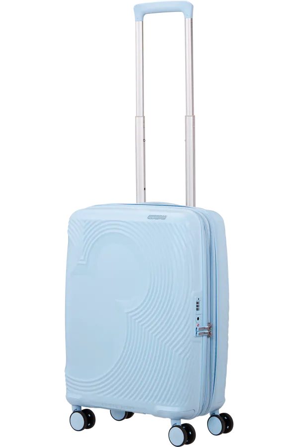 Mala de Cabine 55cm Expansível 4 Rodas Mickey Azul Pastel - Mickey Magic | American Tourister®