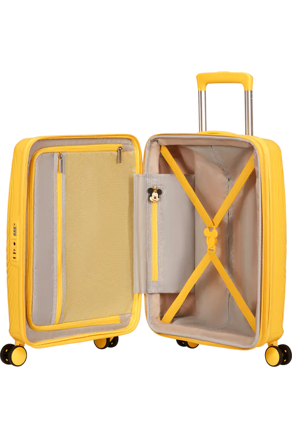 Mala de Cabine 55cm Expansível 4 Rodas Mickey Flor Amarela - Mickey Magic | American Tourister®