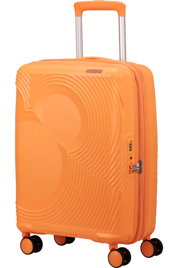 Mala de Cabine 55cm Expansível 4 Rodas Mickey Pêssego Laranja - Mickey Magic | American Tourister®