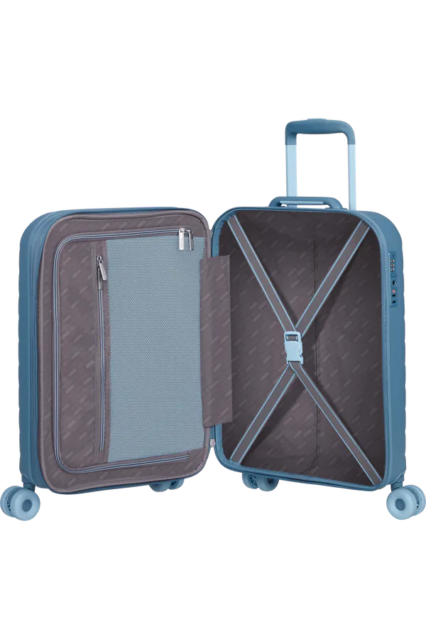 Mala de Cabine 55cm Expansível 4 Rodas Azul Aço - Neovibe | American Tourister®
