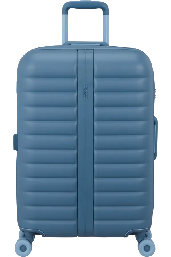 Mala de Viagem Média 67cm Expansível 4 Rodas Azul Aço - Neovibe | American Tourister®
