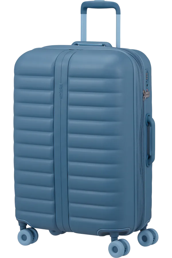 Mala de Viagem Média 67cm Expansível 4 Rodas Azul Aço - Neovibe | American Tourister®
