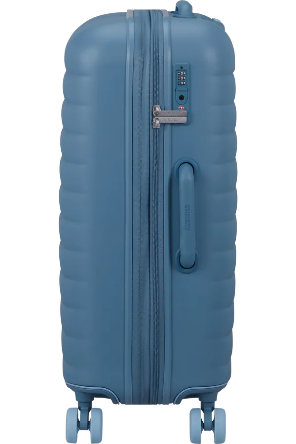 Mala de Viagem Média 67cm Expansível 4 Rodas Azul Aço - Neovibe | American Tourister®