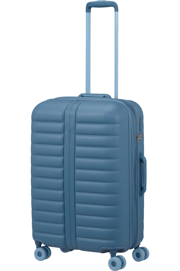 Mala de Viagem Média 67cm Expansível 4 Rodas Azul Aço - Neovibe | American Tourister®