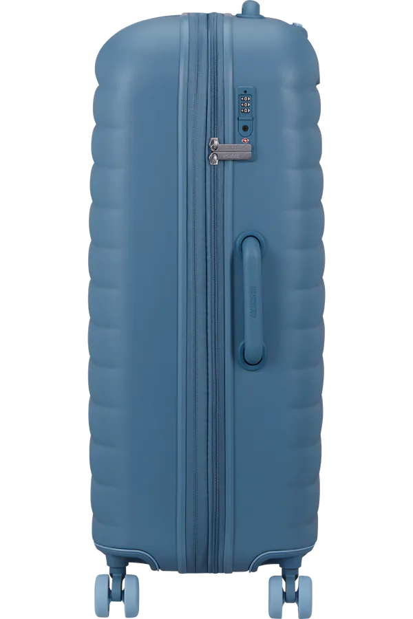 Mala de Viagem Grande 77cm Expansível 4 Rodas Azul Aço - Neovibe | American Tourister®